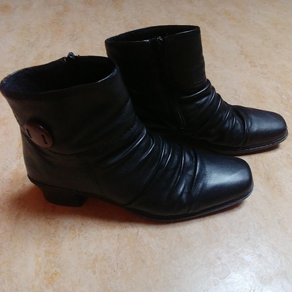 Women's Leather Boots Short Booties - Picture 2 of 4